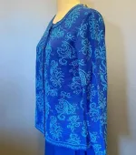 Alpaka Cardigan - Maria med Rund Hals Kongeblå, cobolt, kobolt, nivea, klar, royal, blue, blå, jaquard, alpaca, lama, uld, lækker, bedste, kvalitet, babyalpaka, cashmere, jaquardstrikket, strikjakke, elegant, let, varm, særlig, smuk, flot, sporty, damestrik, gave, figur, timeglas, klædelig, design, biti, ribe