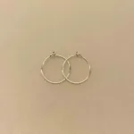 Creoler i Sølv Ø 15 mm med Øjelås, susanne friis bjørner, enkle, simple, tynde, ægte, ren, sølv, sterling, 925, dansk, design, små, lette, billige, tilbud, biti, runde, øreringe, hoops, ribe, stine a, maanesten, enamel, cph, sfb