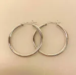 Creoler i Sølv Ø 35 mm Glatte Hoops 3 mm, sø 3035, vippepind, kraftige, chunky, gedigne, kvalitet, flot, lækre, tykke, store, statement, smykker, øreringe, hoops, creoler, runde, ringe, ægte, ren, sølv, sterling, 925, elegante, flotte, cool, smarte, stilige, stilede, simple, fest, boho, billige, tilbud, for to, par, biti, ribe, design, jane kønig, stine a, maanesten, pico, sfb, cph, enamel, julie, sandlau,