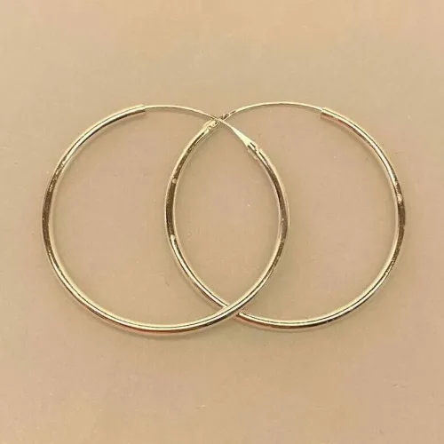 Creoler i Sølv Ø 40 mm Glatte Hoops 2 mm, sø 2040, store, tykke, mellemstore, enkle, simple, ægte, ren, sterling, sølv, hoops, runde, øreringe, runde, ørenringe, øreringe, ringe, billige, ægte sølv, sterling sølv, kvalitet, smarte, biti, ribe, runde, ørenringe, øreringe, ringe, billige, ægte sølv, sterling sølv, kvalitet, smarte, biti, ribe