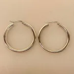 Creoler i Sølv Ø 40 mm Glatte Hoops 4 mm, kraftige, chunky, gedigne, kvalitet, flot, lækre, tykke, store, statement, smykker, øreringe, hoops, creoler, runde, ringe, ægte, ren, sølv, sterling, 925, elegante, flotte, cool, smarte, stilige, stilede, simple, fest, boho, billige, tilbud, for to, par, biti, ribe, design, jane kønig, stine a, maanesten, pico, sfb, cph, enamel, julie, sandlau,