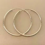 Creoler i Sølv Ø 50 mm Glatte Hoops 3 mm, sø 3050, tykke, store, chunky, glatte, lyse, hoops, runde, øreringe, creoler, ægte, ren, sterling, sølv, 925, kvalitet, god, enkle, simple, statement, flotte, cool, boho, stilige, stilede, elegante, moderne, billige, tilbud, parpris, for to, sæt, stine a, maanesten, enamel, cph, sfb, jane kønig, biti, ribe, dansk, design, brands