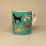 Krus Porcelæn - Hunde Grønt, forskellige, chi hua hua, bulldog, husky, sibirian, blodhund, old english sheepdog, westie, westhighland, terrier, jack russel, grand danois, bmuldshund, cotton, frison, bisee, yorkshire, mops, cava, poo, gravhund, puddel, golden, retriever, labrador, dobbermann, charlie, biti, ribe, hundemotiv, krus, kop, tekop, tekrus, kaffekop, kaffekrus, ting med, gadekryds, blandingshund, spaniel, cairn, labrador, cava, poo,