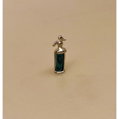 Miniature Sifon Flaske, sifonflaske, siffonflaske, chiffonflaske, patron, kulsyre, miniature, bar, bardisk, minibar, værtshus, bartender, pub, kro, sjov, 1:12, miniature, lille, bitte, symbolsk, gave, sangskjuler, værtshusholder, krofatter, flasker, drinks, spiritus, fadøl, dukkehus, ting, tilbehør, biti, ribe