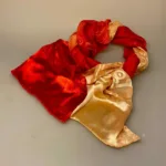 Silkesatin Tørklæde Reliefmønster - Koralrød Beige, rød, natur, satin, ausbrenner, brændt, ætset, mønster, relief, specielt, særligt, flot, yndigt, frisk, grøn, silke, smukt, fed, blank, biti, ribe, unikt, unika