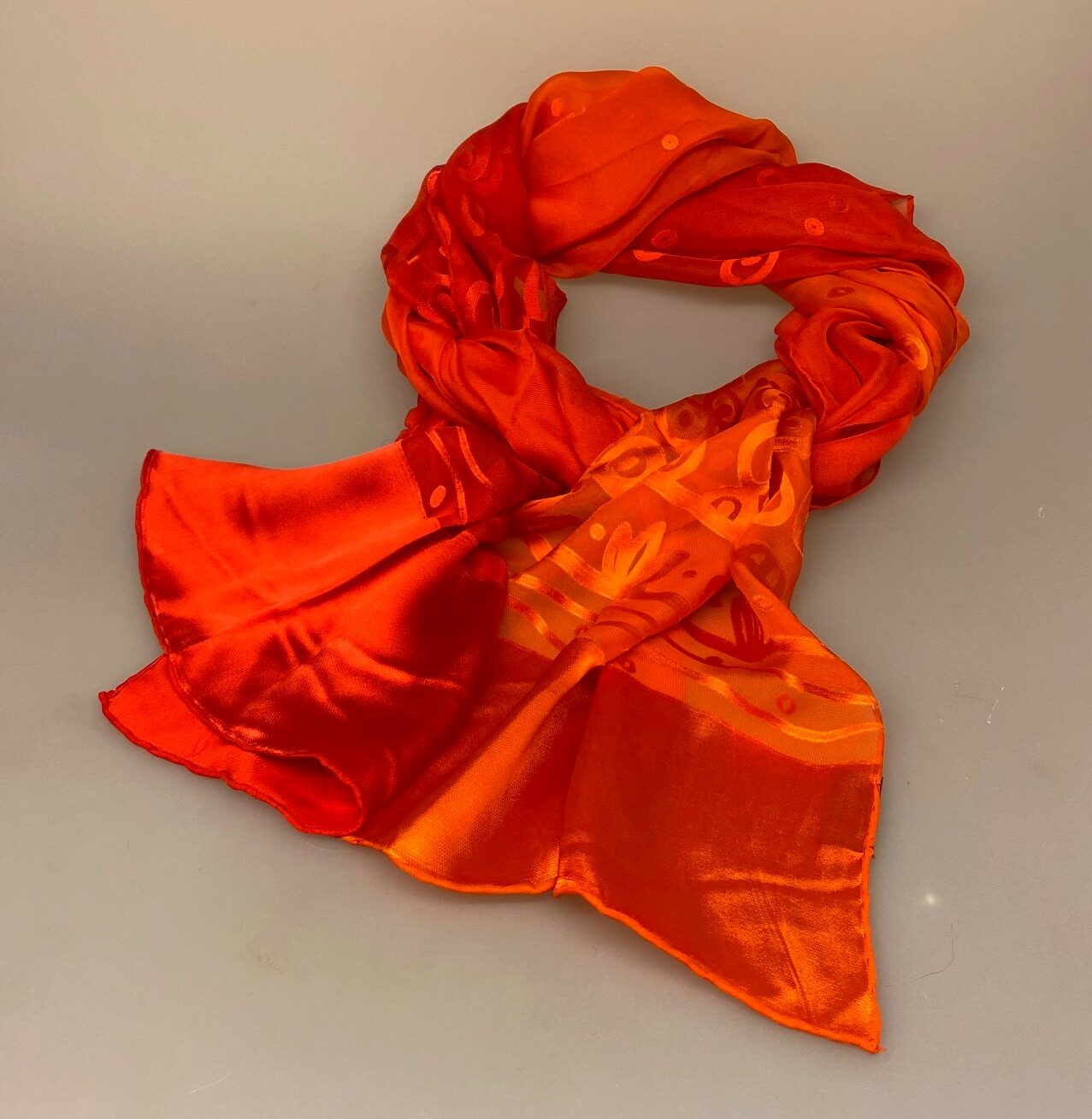 Silkesatin Tørklæde - Orange