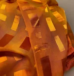 Silkesatin Tørklæde Reliefmønster - Orange, rust, tegl, gylden, stola, elegant, festligt, tilbud, billigt, Silkesatin Tørklæde Reliefmønster - Koralrød Beige, rød, natur, satin, ausbrenner, brændt, ætset, mønster, relief, specielt, særligt, flot, yndigt, frisk, grøn, silke, smukt, fed, blank, biti, ribe, unikt, unika