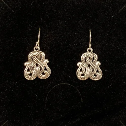 Vikingeøreringe i Sølv - Knude af Fabeldyr, slanger, evigheden, udvikling,amuletter, lykke, styrke, vikingesmykker, sølv, ægte, ren, sterling, sølvsmyker, museumssmykker, specielle, smukke, med, betydning, gave, gaveide, hamskifte, knuder, biti, fund, kopismykker, originale