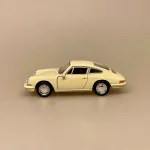 Modelbil Porsche 911 - Creme, cremefarvet, flødefarvet, hvid, olde timer, 1965, modelbil, rød porche, lille bil, legetøj, legetøjsbil, model, biti, ribe, racerbil, kørekort, gave, symbolsk