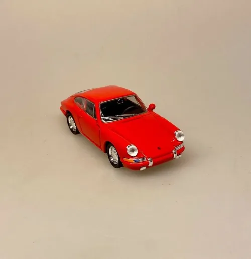Modelbil Porsche 911 - Rød , 1965, modelbil, rød porche, lille bil, legetøj, legetøjsbil, model, biti, ribe, racerbil, kørekort, gave, symbolsk