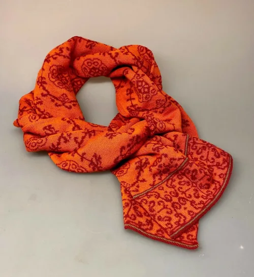 Alpaca Tørklæde Dobbelt - Deco Orange, appelsingul, frisk, livlig, lækkert, kvalitet, farverig, farveglad, luksus, cashmere, alpakka, lamauld, halstørklæde, oleana, biti, ribe