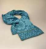Alpaca Tørklæde Dobbelt - Deco Turkis, lyseblå, søgrøn, blå, dæmpet, diskret, lækker, kvalitet, feminint, elegant, underspillet, luksus, friskt, stilet, stiligt, gave, gaveide, ekstravagant, skønt, lamauld, alpakka, alpacca, alpaca, strikket, fintstrikket, lunt, striktørklæde, biti, ribe