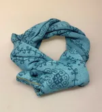 Alpaca Tørklæde Dobbelt - Deco Turkis, lyseblå, søgrøn, blå, dæmpet, diskret, lækker, kvalitet, feminint, elegant, underspillet, luksus, friskt, stilet, stiligt, gave, gaveide, ekstravagant, skønt, lamauld, alpakka, alpacca, alpaca, strikket, fintstrikket, lunt, striktørklæde, biti, ribe