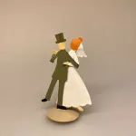 Brudepar Dansende Metal, brudepar, bryllup, bryllupsgave, sangskjuler, brudevals, kærlighed, sjov, kagefigur, bryllupskage, kransekagefigur, topfigur, dansende, særlig, personlig, sjov, gave, forlovelse, biti, ribe, baden