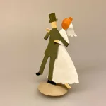 Brudepar Dansende Metal, brudepar, bryllup, bryllupsgave, sangskjuler, brudevals, kærlighed, sjov, kagefigur, bryllupskage, kransekagefigur, topfigur, dansende, særlig, personlig, sjov, gave, forlovelse, biti, ribe, baden