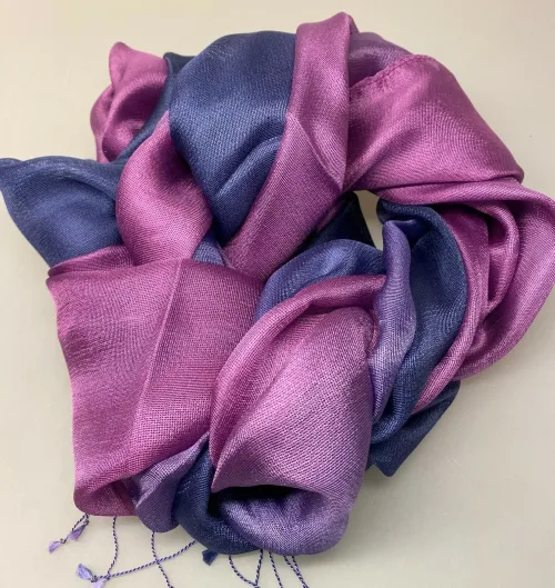 Silketørklæde Kæmmet 2041 Blå Lilla - Billede 2