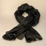 Silketørklæde Pongé 1410 XL - Sort - Billede 3