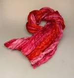 Twistet Silketørklæde 90148 Rød Pink - Billede 3