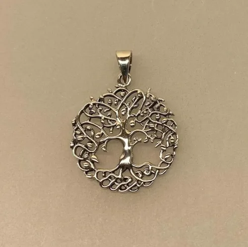 Vedhæng Sølv - Livets Træ Yggdrasil Filigran Stor, vikingesmykker, vikingsmykker, livstræet, ask, ygdrasil, yggdrassil, asatro, sølvvedhæng, sølvsmykke, kædevedhæng, freja, nordisk mytologi, asgård, udgård, midgård, museumssmykker, museums smykker, kopi smykker, fund, kopier af fund, ribe, biti,