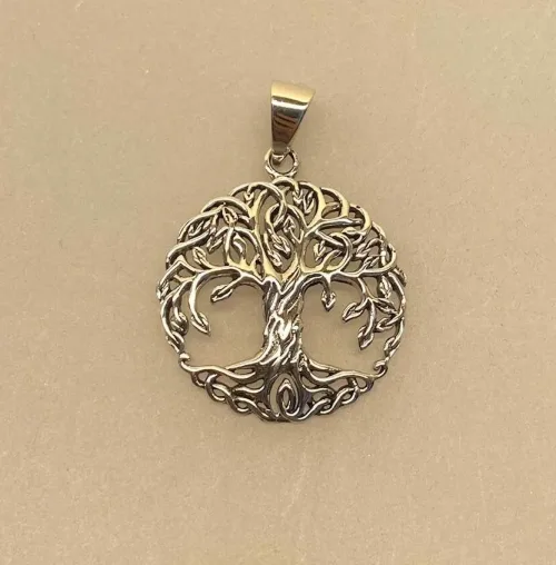 Vedhæng Sølv - Livets Træ Yggdrasil Organisk, rodfæstet, stabil, styrke, stærk, fundament, stabil, Vedhæng Sølv - Livets Træ Yggdrasil Organisk