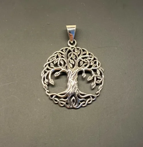 Vedhæng Sølv - Livets Træ Yggdrasil Organisk - Billede 2