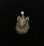 Vikingevedhæng i Sølv - Fenris Ulvehoved med Pels - Billede 6