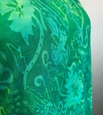 Batik T-shirt Kort Ærme Jersey - Bino Grøn, t-shirt, kort, moderat, klædelig, figur, timeglas, taljeret, blød, holdbar, kvalitet, batik, batikfarvet, tryk, farver, grønne, turkis, flot, lækker, speciel, biti, ribe