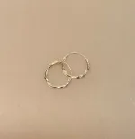 Creoler i Sølv Ø 14 mm Hoops Snoede, små, tykke, chunky, tvistede, snoede, lyse, sø 01114, billige, ægte, sterling, ren, sølv, hoops, runde, øreringe, ringe, fine, feminine, sporty, nikkelfri, biti, ribe, stine a, enamel, cph, danske, brands, mærker, design
