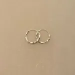 Creoler i Sølv Ø 14 mm Hoops Snoede, små, tykke, chunky, tvistede, snoede, lyse, sø 01114, billige, ægte, sterling, ren, sølv, hoops, runde, øreringe, ringe, fine, feminine, sporty, nikkelfri, biti, ribe, stine a, enamel, cph, danske, brands, mærker, design