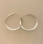 Creoler i Sølv Ø 30 mm Glatte Hoops Firkantede, store, kraftige, kvalitet, kantede, runde, blanke, lyse, firkantede, øreringe, sølv, sterling, ægte, flotte, specielle, stillige, sølvsmykker, biti, ribe