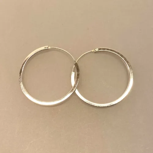 Creoler i Sølv Ø 30 mm Glatte Hoops Firkantede, store, kraftige, kvalitet, kantede, runde, blanke, lyse, firkantede, øreringe, sølv, sterling, ægte, flotte, specielle, stillige, sølvsmykker, biti, ribe