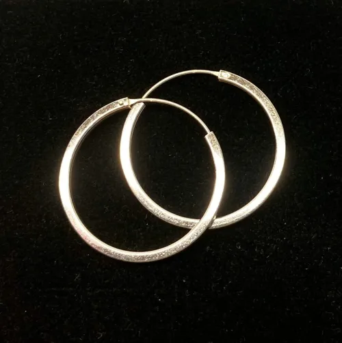 Creoler i Sølv Ø 30 mm Glatte Hoops Firkantede, store, kraftige, kvalitet, kantede, runde, blanke, lyse, firkantede, øreringe, sølv, sterling, ægte, flotte, specielle, stillige, sølvsmykker, biti, ribe
