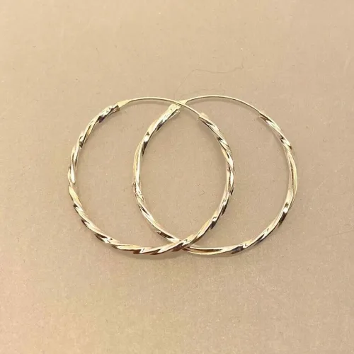 Creoler i Sølv Ø 30 mm Hoops Snoede, store, mellemstore, tynde, lette, tvistede, snoede, lyse, sø 01114, billige, ægte, sterling, ren, sølv, hoops, runde, øreringe, ringe, fine, feminine, sporty, nikkelfri, biti, ribe, stine a, enamel, cph, danske, brands, mærker, design