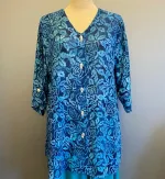 Skjortebluse 109 A-facon med Knapper - Rose Blå - Billede 2