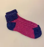 Aran Sokker Uld med Ombuk - Blå Fuchsia 36-40 - Billede 4