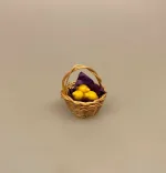 Kun En af hver - Miniature Kurv med Citroner, frugt, citrus, citrusfrugt, grønt, vegetar, veganer, dukkehus, ting, til, sættekasse, sangskjuler, sang, tale, symbolsk, gave, dukkehusting, dukkehustilbehør, nisser, nissebo, nissedør, kigkasse, biti, ribe
