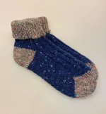 Aran Sokker Uld med Ombuk - Blå Multi 36-40