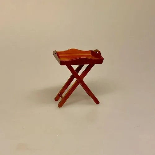 Miniature Bakkebord Valnød, bakke, bord, sidebord, lampebord, 1:12, mini, miniature, møbler, dukkehus, til, ting, tilbehør, nisser, nissedør, nissehus, nissebo, dukkehusting, dukkemøbler, dukkehustilbehør, interiør, biti, ribe