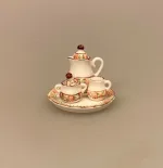 Miniature Kaffekande Porcelæn Rosa, kaffekande, kaffepause, kaffebord, porcelæn, Miniature Kop Porcelæn Blomster, kaffepunch, snaps, haps haps haps, nu skal vi have snaps, service, kaffe, kaffeservice, middagstallerken, mini, miniature, miniatyre, 1:12, dukkehus, nisser, symbolsk, gave, gavekort, sangskjuler, sønderjysk kaffebord, tjener, madlavning, borddækning, nisserne, nissedør, dukkehusting, dukkehustilbehør, interiør, ting til, sættekasse, sætterkasse, biti, Best in miniature