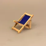 Miniature Liggestol Lille Blå, lyseblå, ensfarvet, strandstol, solstol, sol, strand, sjov, miniature, 1:12, lillebitte, sangskjuler, symbolsk, gave, gavekort, gaveide, otium, efterløn, solferie, bryllupsrejse, dase, ferie, charter, rejse, pension, biti, ribe, dukkehus, dukkehustilbehør, dukkehusting, nisser, nissetilbehør, festival, festivalstol, grøn, koncert