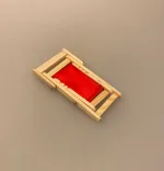 Miniature Liggestol Lille Rød, ensfarvet, strandstol, solstol, sol, strand, sjov, miniature, 1:12, lillebitte, sangskjuler, symbolsk, gave, gavekort, gaveide, otium, efterløn, solferie, bryllupsrejse, dase, ferie, charter, rejse, pension, biti, ribe, dukkehus, dukkehustilbehør, dukkehusting, nisser, nissetilbehør,