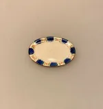 Miniature Ovalt Fad Porcelæn, service, dukkehus, ting, til, tilbehør, dukkehusting, køkken, middag, servering, tjerner, 1:12, miniature, sætterkasse, sættekasse, nisser, nissetilbehør, nissedør, titanias palads, biti, ribe, dansk, porcelæn,