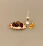 Miniature Ovalt Fad Porcelæn, service, dukkehus, ting, til, tilbehør, dukkehusting, køkken, middag, servering, tjerner, 1:12, miniature, sætterkasse, sættekasse, nisser, nissetilbehør, nissedør, titanias palads, biti, ribe, dansk, porcelæn,