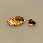 Miniature Ovalt Fad Porcelæn, service, dukkehus, ting, til, tilbehør, dukkehusting, køkken, middag, servering, tjerner, 1:12, miniature, sætterkasse, sættekasse, nisser, nissetilbehør, nissedør, titanias palads, biti, ribe, dansk, porcelæn,