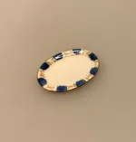 Miniature Ovalt Fad Porcelæn, service, dukkehus, ting, til, tilbehør, dukkehusting, køkken, middag, servering, tjerner, 1:12, miniature, sætterkasse, sættekasse, nisser, nissetilbehør, nissedør, titanias palads, biti, ribe, dansk, porcelæn,