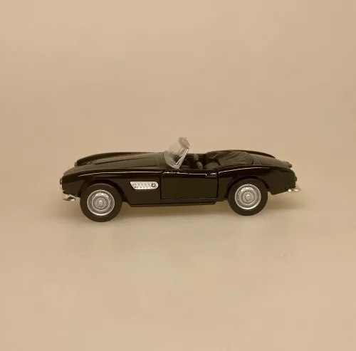 Modelbil BMW 507 SL - Sort, cabriolet, bimmer, racer, sportsvogn, racerbil, klassisk, classic, cars, modelbil, tysk, bil, mini, model, samler, legetøj, seje, biler, udstilling, benzin, de uheldige helte, james bond, gentleman, luksus, ikonisk, særlig, lækker, flot, biti, ribe, licens, original