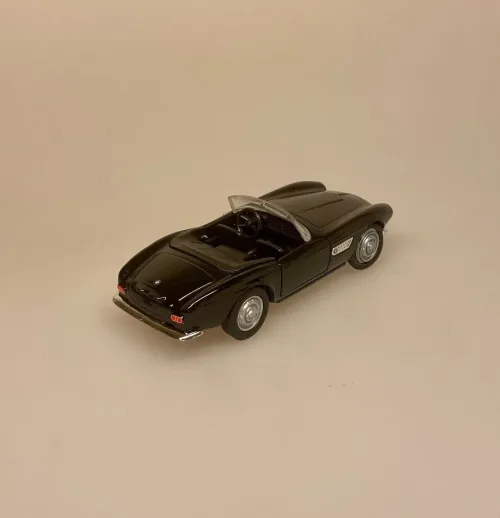 Modelbil BMW 507 SL - Sort, cabriolet, bimmer, racer, sportsvogn, racerbil, klassisk, classic, cars, modelbil, tysk, bil, mini, model, samler, legetøj, seje, biler, udstilling, benzin, de uheldige helte, james bond, gentleman, luksus, ikonisk, særlig, lækker, flot, biti, ribe, licens, original
