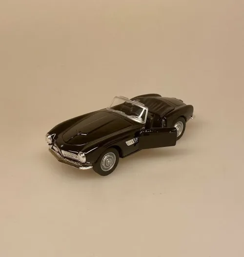 Modelbil BMW 507 SL - Sort, cabriolet, bimmer, racer, sportsvogn, racerbil, klassisk, classic, cars, modelbil, tysk, bil, mini, model, samler, legetøj, seje, biler, udstilling, benzin, de uheldige helte, james bond, gentleman, luksus, ikonisk, særlig, lækker, flot, biti, ribe, licens, original