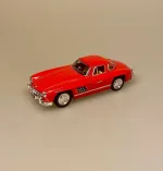 Modelbil Mercedes Benz 300 SL Coupe - Rød, knaldrød, racerrød, rød sportsvogn, mercedes, benz, coupe, 300 sl, butterfly, gullwing, racer, sportsvogn, racerbil, klassisk, classic, cars, modelbil, tysk, bil, mini, model, samler, legetøj, seje, biler, udstilling, benzin, de uheldige helte, james bond, gentleman, luksus, ikonisk, særlig, lækker, flot, biti, ribe, licens, original