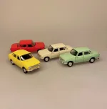 Modelbil Wartburg 353 - Rød, Modelbil Wartburg 353 - Creme, Wartburg Knight, østeuropa, østtyskland, berlin, muren, retro, historisk, kolde krig, DDR, modelbil, legetøjsbil, lille, bil, metalbil, kopi, original, ægte, sjov, symbolsk, kørekort, 18 år, ny bil, bilforhandler, biti, Modelbil Wartburg 353 - Gul, lysegul, pastelgul,